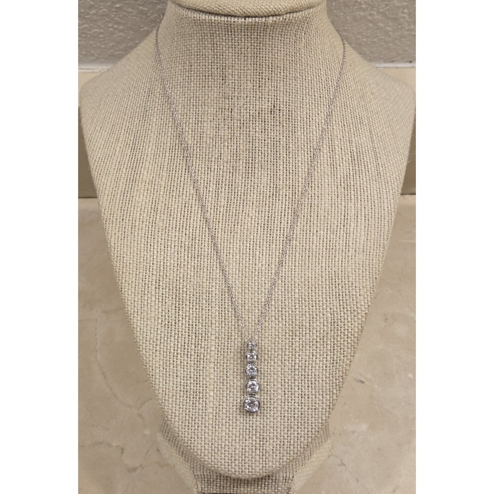 Brilliant Kay Jewelers Sterling Silver & Graduated‎ CZ Pendant New Old Stock
